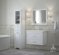 Комплект мебели для ванной Corozo Koral Каролина 80 навесной Белый