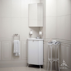 Комплект мебели для ванной Corozo Koral Триана 40 угловой Белый